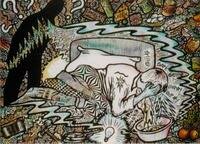 Migraine Art: Out-of-body experience with duplicate phantom body.