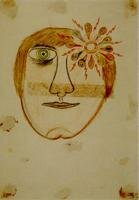 Migraine Art: Visual aura with radial symmetrical patterns.